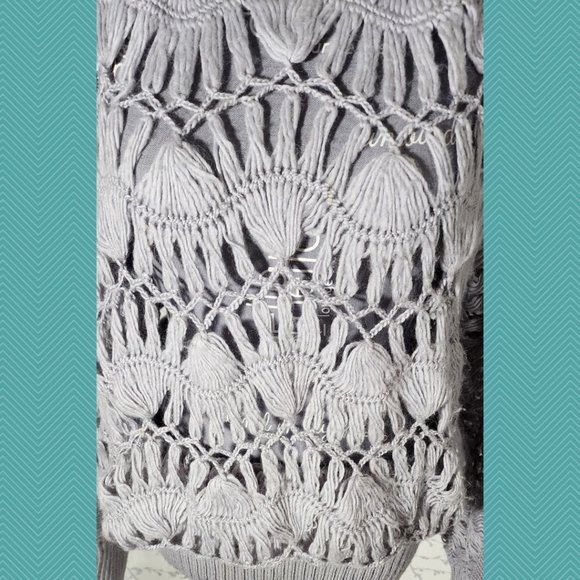 Designers Remix Collection Lavender Crochet Blouson Sweater - Picture 2 of 4